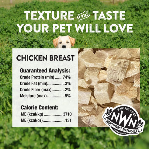 Northwest Naturals Raw Rewards Freeze-Dried Chicken Breast Treats for Dogs and Cats, 3 Oz, Healthy Pet Food
