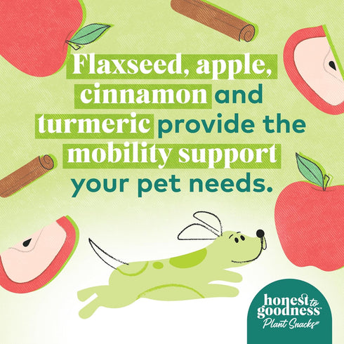Honest to Goodness Plant Snacks Happy Feet Apple & Cinnamon Recipe Dog Treats, 8oz, Enriched with Omega 3s