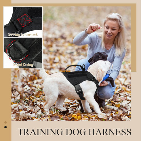 Tactical Puppy Vest Harness - Adjustable Military Vests for Small Dogs, Outdoor Training Harnesses with Handle