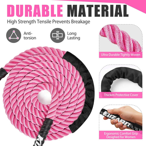 KUZARO Jump Rope, Weighted Jump Rope for Women, Heavy Jump Ropes for Fitness, Home Gym Exercise Equipment, Adult