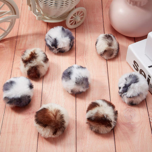 Skylety 8 Pieces Cat Pom Poms Ball with Catnip, Soft Plush Fuzzy Balls for Kitten Interactive Play