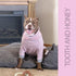 Tooth & Honey Big Dog Stripe Shirt – Pullover with Full Belly Coverage – Pink and Grey Shirt for Extra Large Dogs