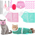 Kritkin 10 Pcs Cat Bathing Bag Set Pet Mesh Shower Bag Anti Bite