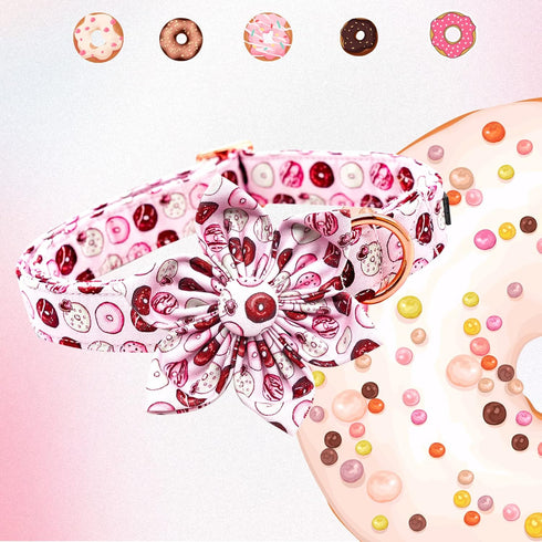 Lionheart Glory Dog Collar, Pink Flower Collar for Female Dogs, Adjustable Cute Patterns for Small Dogs Pet Gift