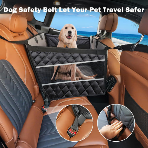 Hammock Cars/SUV/Truck(L-28 22 20.5in) MIXJOY Dog Car Seat for Large Medium Dogs, Back Seat Extender for Pets