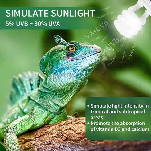 LUCKY HERP 5.0 13W Compact Fluorescent UVA UVB Light Tropical Terrarium Lamp
