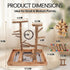 BRSLAIF Natural Wood Bird Perch Stand, Multi-Layer Parrot Playground Gym with Feeding Cups and Toys, Real Branch