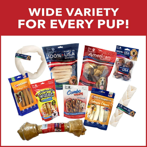 Pet Factory American Beefhide 4-5" Knotted Bones Dog Chew Treats - Chicken Flavor, 8 Count
