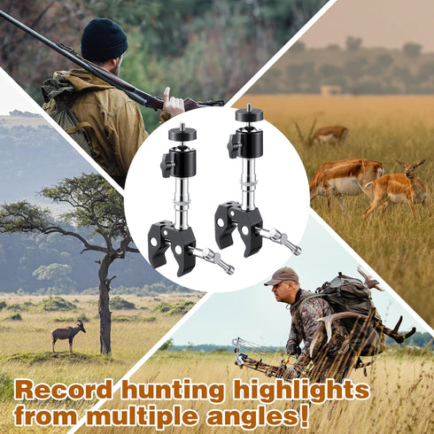 HappyAlley 2pcs T Post Trail Camera Holders, Trail Camera Mounting Bracket, Adjustable Trailcam Holder for Hunting