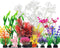 Aquarium Decorations Plants with Resin Coral, 12 pcs Small Plastic Fish Tank Accessories, Artificial Plant Decor