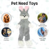 FGA MARKETPLACE Grey Rabbit Dog Toy Flat NO Stuffing NO Squeak, Funny Style for Small and Medium Dogs 21 INCH Long