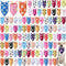 Abbylike 100 Pcs Paw Print Dog Bandanas Bulk Soft Triangle Kerchief Bibs
