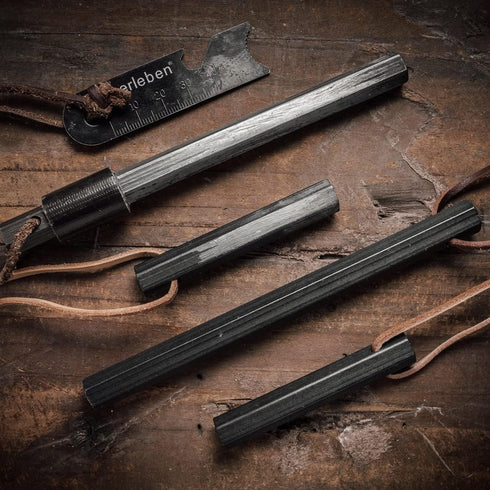ueberleben Hexå Ferro Rod Fire Starter - 1/2" Thick Hexagon Fire Steel, Waterproof Flint for Camping