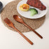 Gsbnjuy 6 Set Set Pcs Wooden Spoon and Fork for Eating Utensil Reusable Kitchen Wood Dinner Flatware Tableware Cutlery