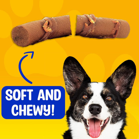 Paw & Pantry 5" Soft & Chewy USA-Chicken Wrapped Sticks for Dogs - Pack of 8, Grain-Free & Highly Digestible
