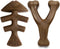 Benebone 2-Pack Fishbone/Wishbone Durable Dog Chew Toys, Real Fish & Bacon, Made in USA, Medium
