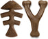 Benebone 2-Pack Fishbone/Wishbone Durable Dog Chew Toys, Real Fish & Bacon, Made in USA, Medium