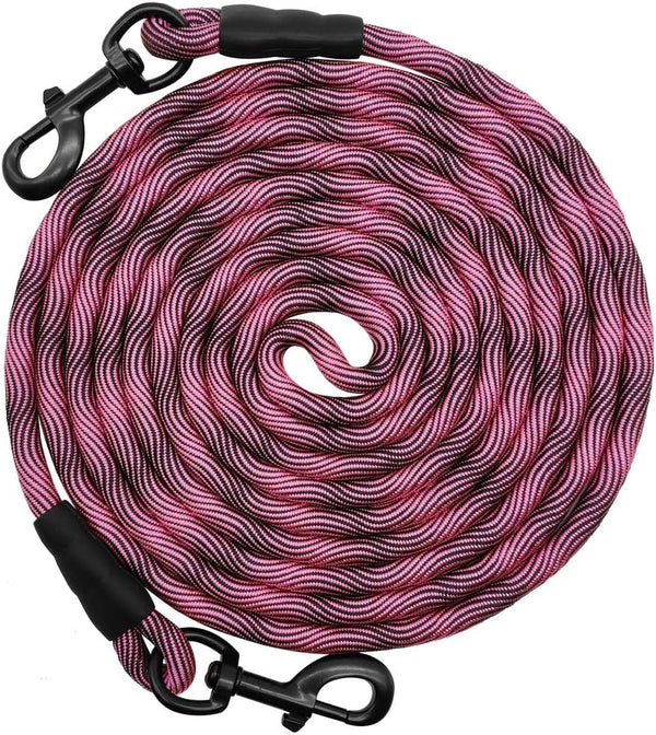 BTINESFUL Dog Tie-Out Long Tether Rope, 8ft/12ft/20ft/30ft/50ft/75ft, Outdoor Leash for Large Medium Small Dogs
