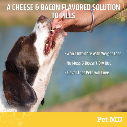 Pet MD Wrap A Pill Cheese & Bacon Flavor Pill Paste for Dogs - Make a Pocket or Pouch to Hide Pills & Medication, 4.2 oz
