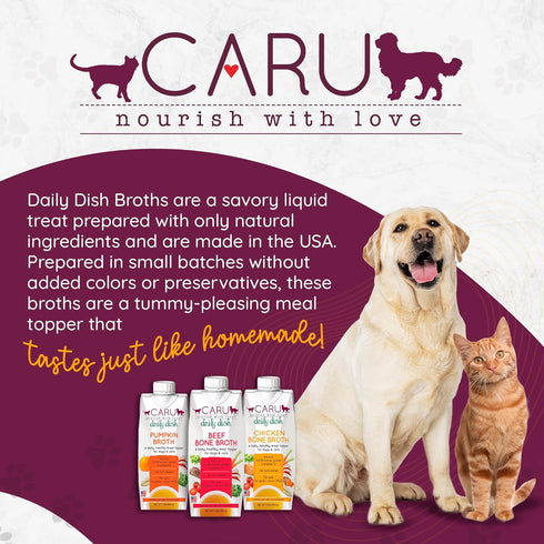 CARU Daily Dish Chicken Broth Meal Topper for Dogs and Cats, 1.1 lbs