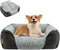 Miguel Washable Dog Bed with Removable Cushion, Rectangle Bolster Cat Bed for Medium Small Dogs - Gray 30 Inch