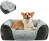 Miguel Washable Dog Bed with Removable Cushion, Rectangle Bolster Cat Bed for Medium Small Dogs - Gray 30 Inch