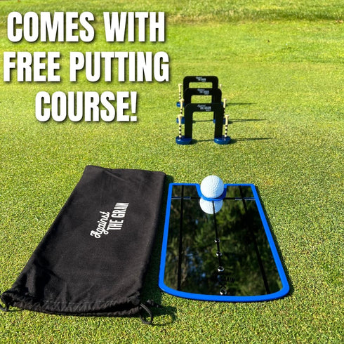 Golf Putting Alignment Mirror - Gates - Tees & Bag Training Combo Pack for Men - Indoor & Outdoor Golf Gifts