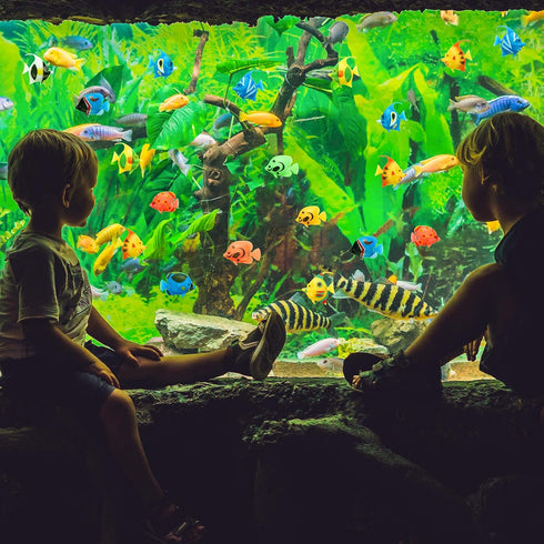 Weewooday 20 Pieces Artificial Moving Fishes - Plastic Floating Fish Ornament Aquarium Decorations for Fish Tank