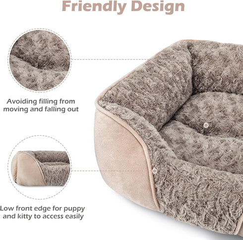 INVENHO Medium Dog Bed - Rectangle Washable Bed for Large Medium Small Dogs, Orthopedic Soft Calming Sleeping Puppy
