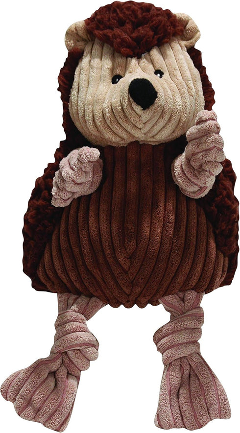 HuggleHounds Henry Hedgehog Knottie Plush Dog Toy - Squeaky Stuffed Animal for Small, Medium & Large Dogs, Large