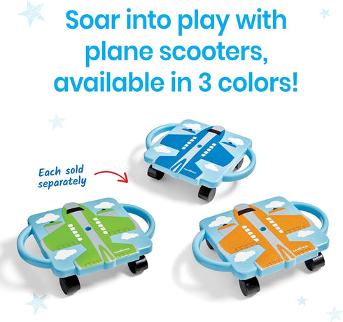 hand2mind Orange Plane Glider Scooter Board, Floor Scooter Board, Gross Motor Toys, Kids Exercise & Physical Education