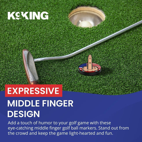 Ultimate Middle Finger Golf Ball Marker with Magnetic Hat Clip, Funny Golf Accessories for Golf Lovers