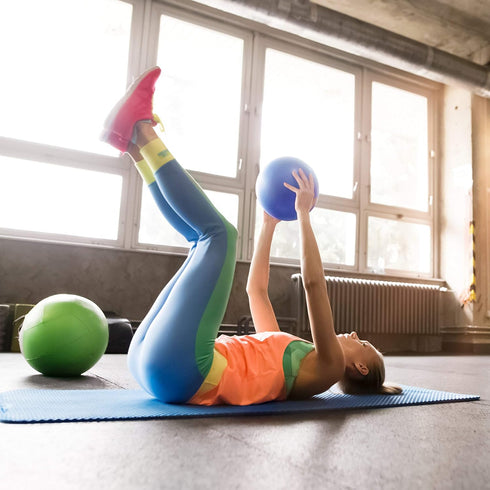 URBNFit Small Exercise Ball - 9-inch Mini Pilates Ball with Fitness Guide for Yoga, Barre, and Core Stability
