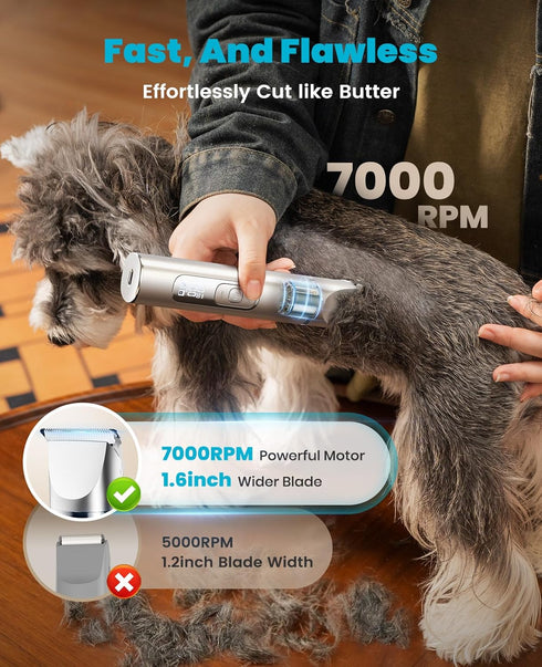 4 1 Trimmer IPX7 oneisall in Dog Grooming Kit with LCD Display, Dog Hair for Paw Nail Grinder, Rechargeable Cordless