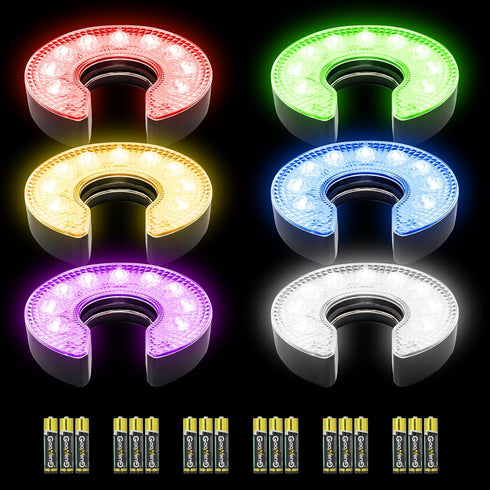 KINGTOP LED Golf Hole Lights with Lens - Light Up Night Golf, Putt-Putt Flag Cup Glow Lamp for Backyard Putting Green