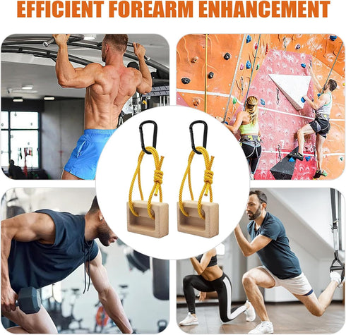 Generic 1 Hangboard Rock Climbing - Pair Wooden Fingerboard Pull Up Board, Grip Strength Trainer for Climbers, Indoor