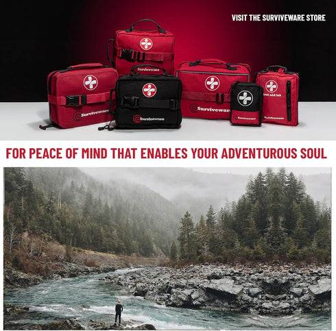 Surviveware Comprehensive Premium Survival First Aid Kit - Emergency Medical Kit for Travel, Camping, and Outdoor