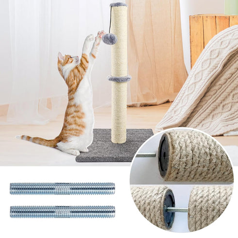 Cat Scratching Post Replacement Screws, M10 & M8 Screws with Allen Wrench, 4PCS Threaded Bolt & 4PCS Screw (9 pcs)