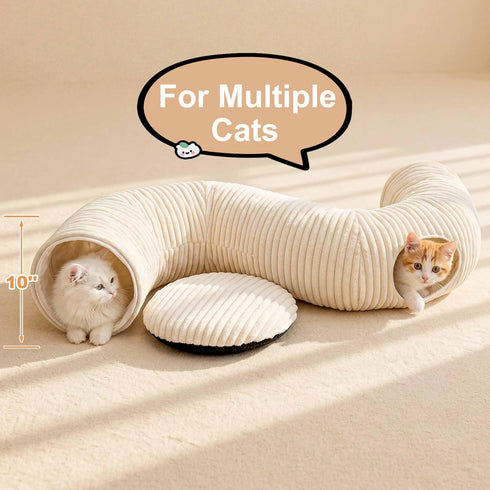 40 Cat Tunnel Bed with Pcs Interactive Cat Toys, Cat Tube with Kitten Toys for Indoor Kittens, Collapsible Play Tunnel