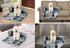 Brilliant Sunshine Blue Patchwork Pet Sofa Bed, Quilted Washable Couch Protector with Removable Bolster Cushions,
