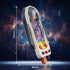 1-2 3+ Tabletop Pinball Machine Space Board Game with Obstacles, Pull-Rod Launcher, Two-Hand Controls, Ball Storage