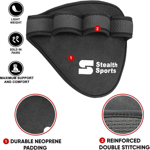Weight Lifting Gym Grip Pads - Non-Slip Neoprene Pull Up Bar Pads Substitute for Workout Gloves