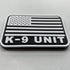 K-9 Tactical Patch 3x2 inch Black and White US Flag Patch for Tactical Hat, Cap, Vest, Trooper Clothing, Bags (White,