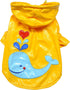KLIPPO Waterproof Jacket/Raincoat/Rain Gear for Small Breeds, Dog/Puppy Splashing Whale with Cotton Lining (Large)