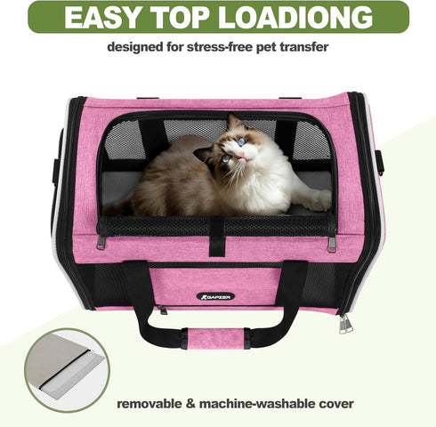 18x11x11 15 12 lbs, 20lbs GAPZER Cat Carrier Delta Airline Approved, Easy Load Soft Pet Plane Travel Bag pounds, Teacup