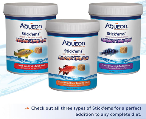 Aqueon Stick'ems Freeze-Dried Pet Fish Treat for Picky Eaters