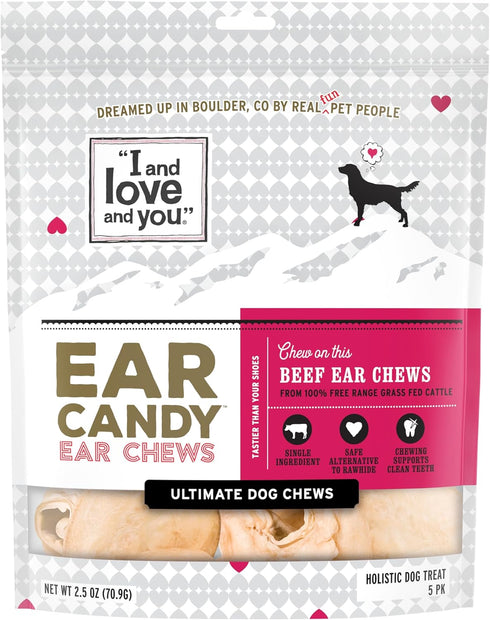 I and love and you Ear Candy Cow Ear Chews - Beef