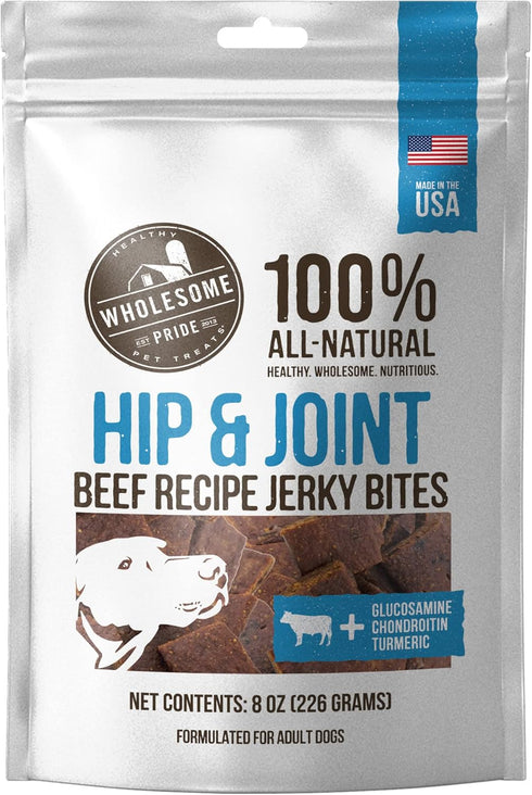 Wholesome Pride Functional Dog Hip & Joint Support Beef Recipe Jerky Bites - 8 oz