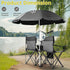 Volowoo Double Camping Chair,Double Folding Beach Chairs, Camping Chair W/Umbrella Mini Table Beverage Holder Carrying