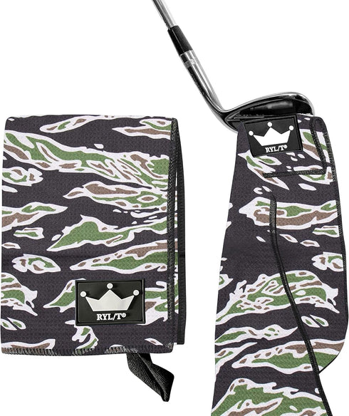 Magnetic Golf Towel with Center Cut and Loop Attachment, Strong Magnet for Golf Bag or Cart Accessory